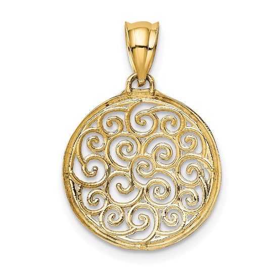 Gold Polished Filigree Pendants