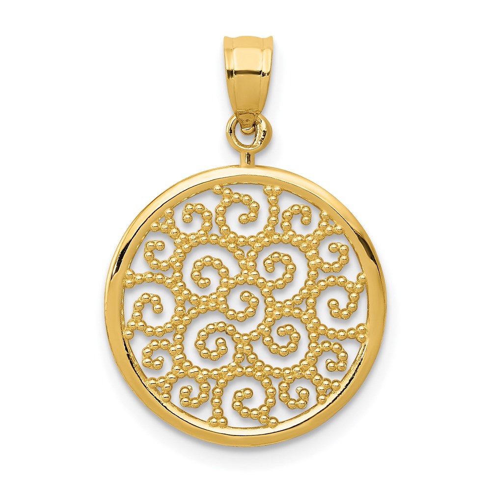 Gold Polished Filigree Pendants