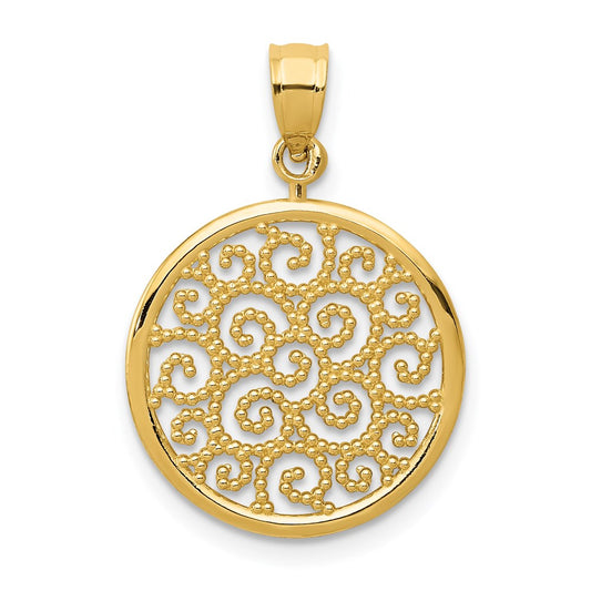 Gold Polished Filigree Pendants