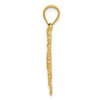 14k and White Rhodium Diamond-cut Swirl Round Pendant