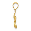 14k Satin Diamond-cut Plumeria Pendant