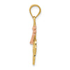 14k Two-tone Yellow and Rose Hibiscus Charm