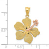 14k Two-tone Yellow and Rose Hibiscus Charm