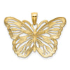 14k and White Rhodium Filigree Butterfly Pendant