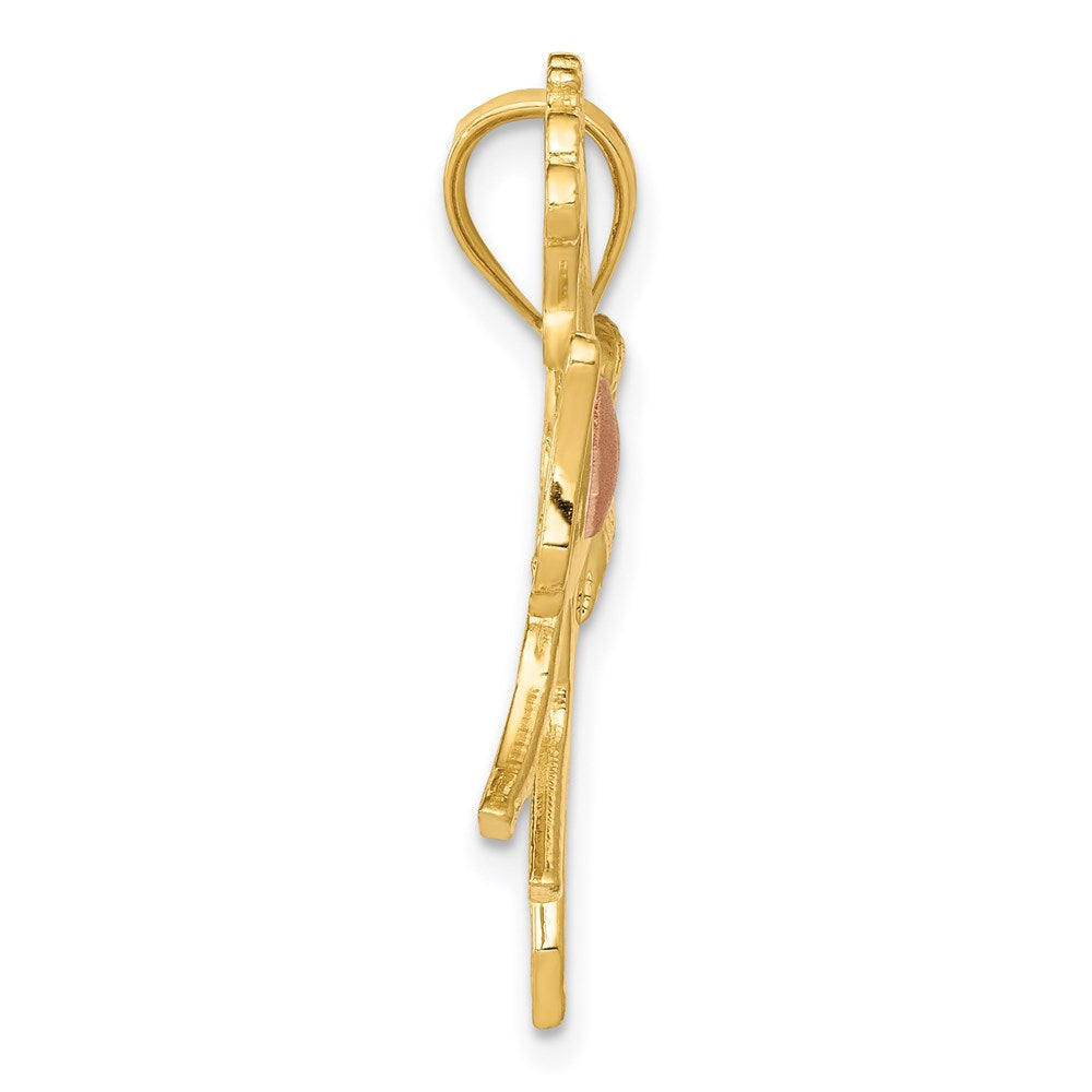 14k Yellow and Rose Gold Horse with Heart Charm