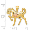 14k Yellow and Rose Gold Horse with Heart Charm