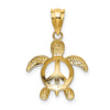 14k Peace Sign Turtle Pendant