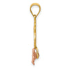 14K Yellow and Rose Gold Pineapple with Plumeria Flower Pendant