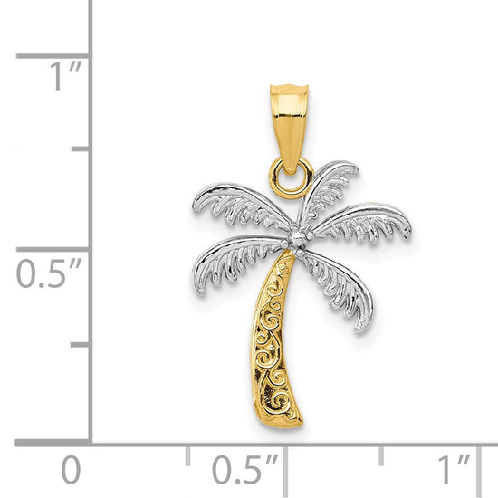 Gold Polished Palm Tree Pendants
