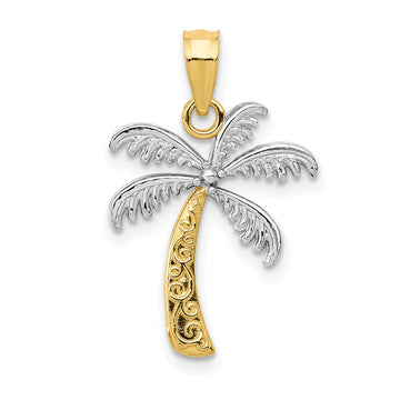 Gold Polished Palm Tree Pendants