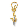 14k Two-tone 3-D Bicycle with Moveable Wheels Pendant