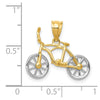 14k Two-tone 3-D Bicycle with Moveable Wheels Pendant