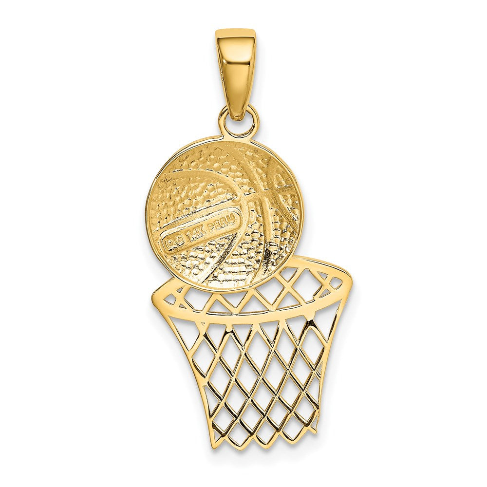 Gold Polished Basketball Pendants