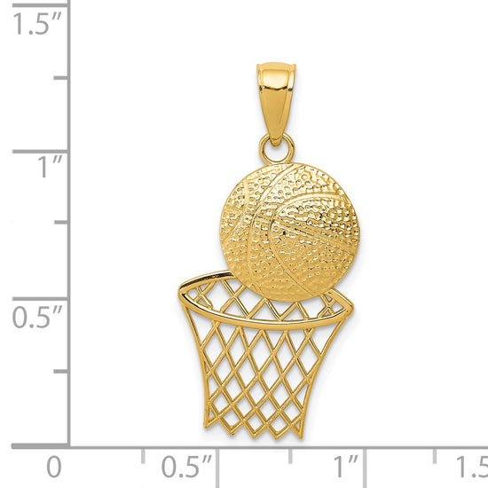 Gold Polished Basketball Pendants