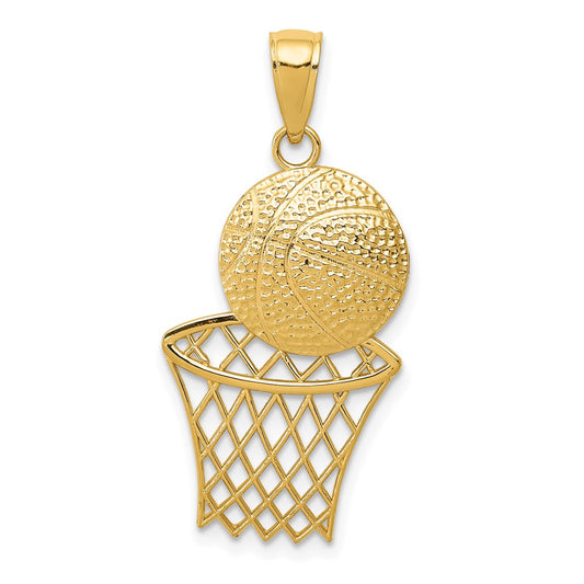 Gold Polished Basketball Pendants