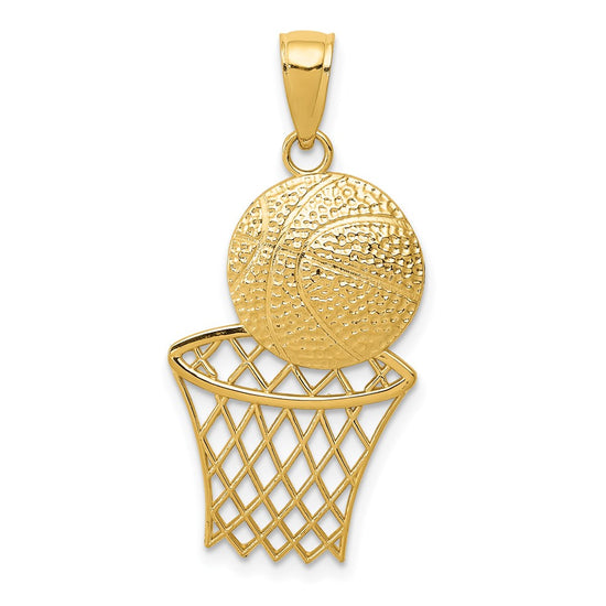 Gold Polished Basketball Pendants