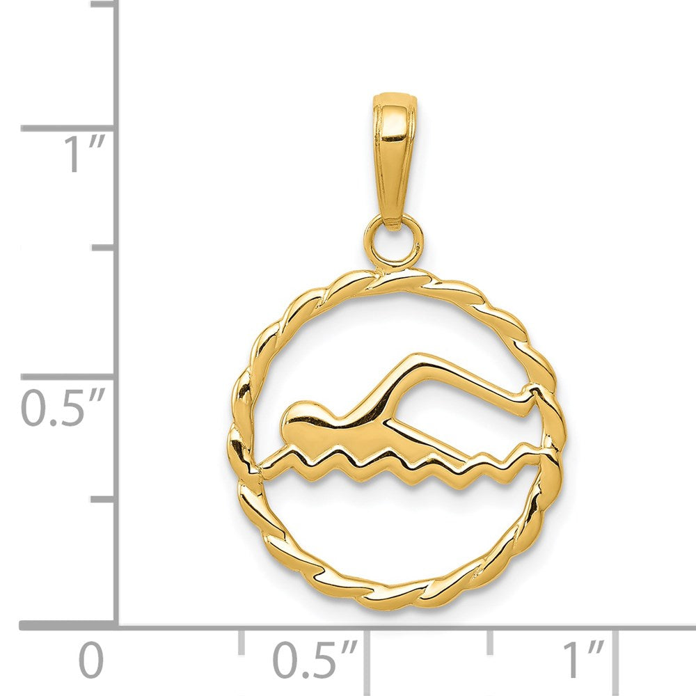 Gold Polished Swimming Pendants