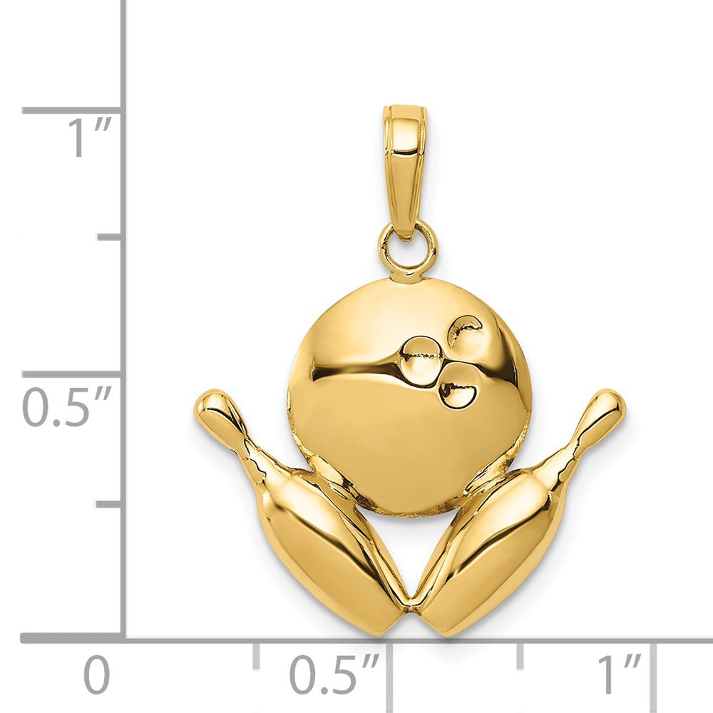 Gold Polished Bowling Pendants
