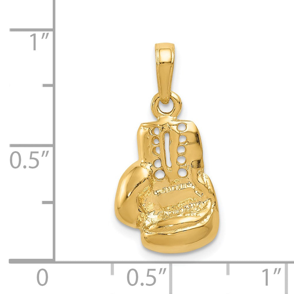 Gold Cut-out Boxing Glove Pendant