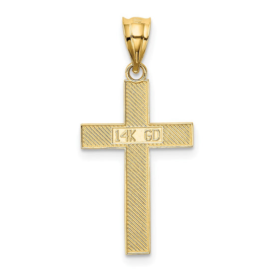 Gold Textured Cross Pendant