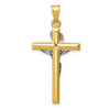 14k Two-tone INRI Crucifix Pendant