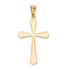 14k and White Rhodium Diamond Cut Cross Pendant