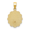 14K Two-tone and White Rhodium Solid Spanish Baptism Mi Bautizo Oval Pendant
