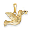 14k Polished Dove with Olive Branch Charm