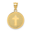 14K Reversible Cross and GOD BLESS Disc Charm