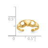 14k Polished Claddagh Toe Ring