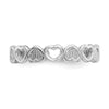 Gold Polished and Textured Heart Toe Ring