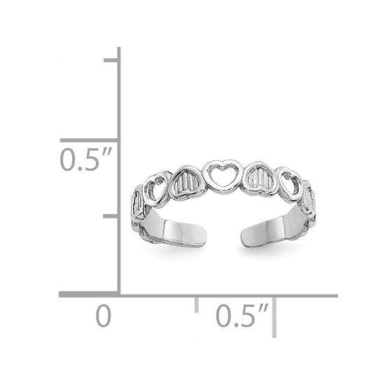 Gold Polished and Textured Heart Toe Ring