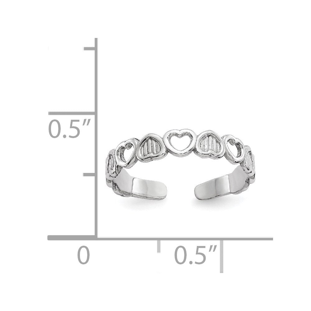 Gold Polished and Textured Heart Toe Ring