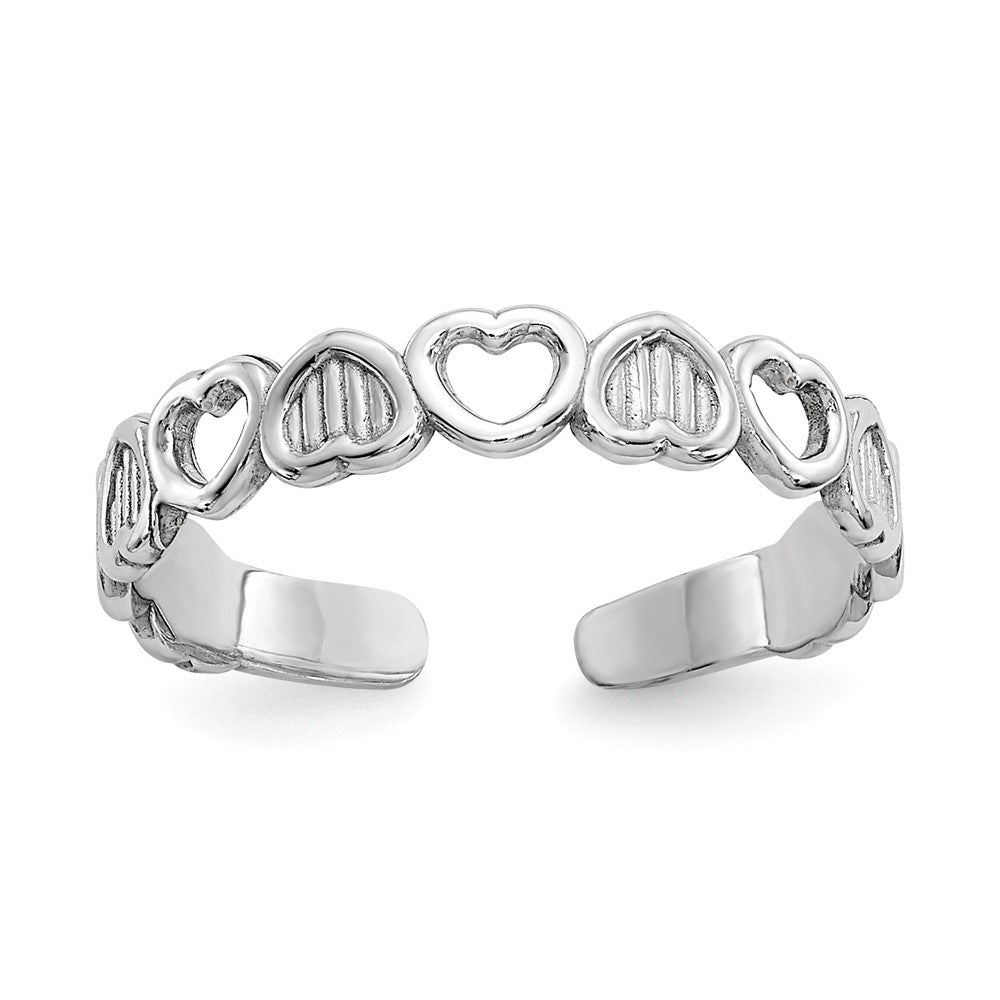 Gold Polished and Textured Heart Toe Ring