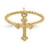 14k Cross Dangle Twisted Band Size 4 Baby / Childs Ring