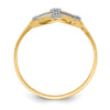14k Two-tone Diamond Cross in Filigree Oval Ring