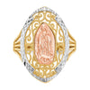 14K Two-tone with White Rhodium Filigree Our Lady of Guadalupe Ring