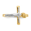 14k Two-tone Polished INRI Crucifix Ring