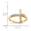 14k Two-tone Polished INRI Crucifix Ring