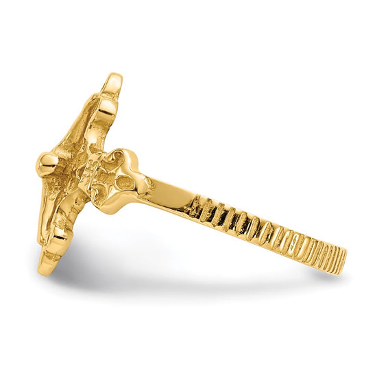 14k Polished Crucifix Ring