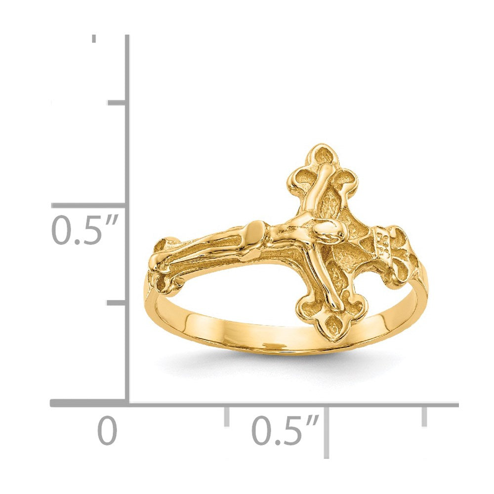14k Polished Crucifix Ring