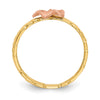14K Two-tone Plumeria Size 3 Baby / Childs Ring