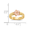 14K Two-tone Plumeria Size 3 Baby / Childs Ring