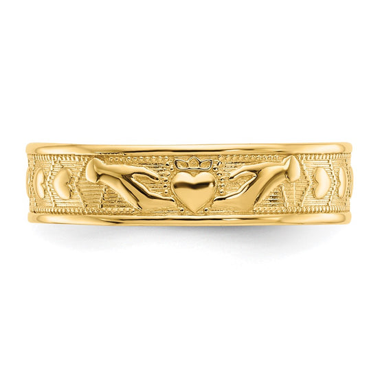 Gold Polished Claddagh Rings