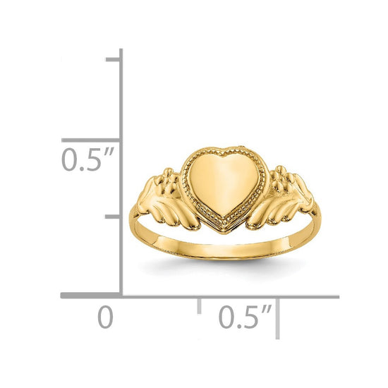 Gold Polished Children's Heart Rings