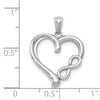 14k White Gold Polished Infinity Heart Pendant