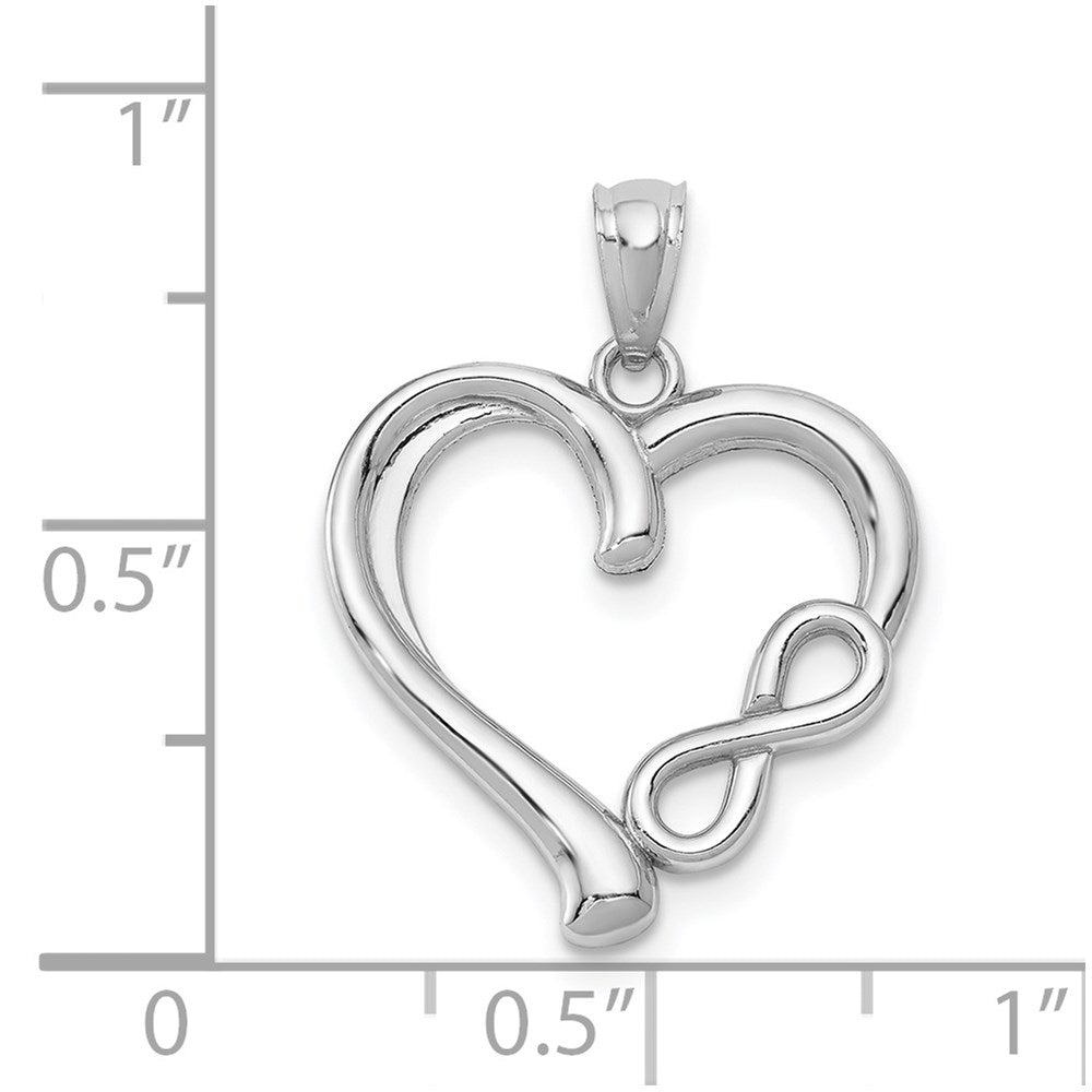 14k White Gold Polished Infinity Heart Pendant