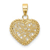 14K Polished Open Wire Heart Pendant