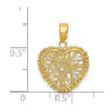 14K Polished Open Wire Heart Pendant