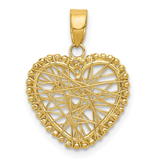 Gold Wire Heart Pendant